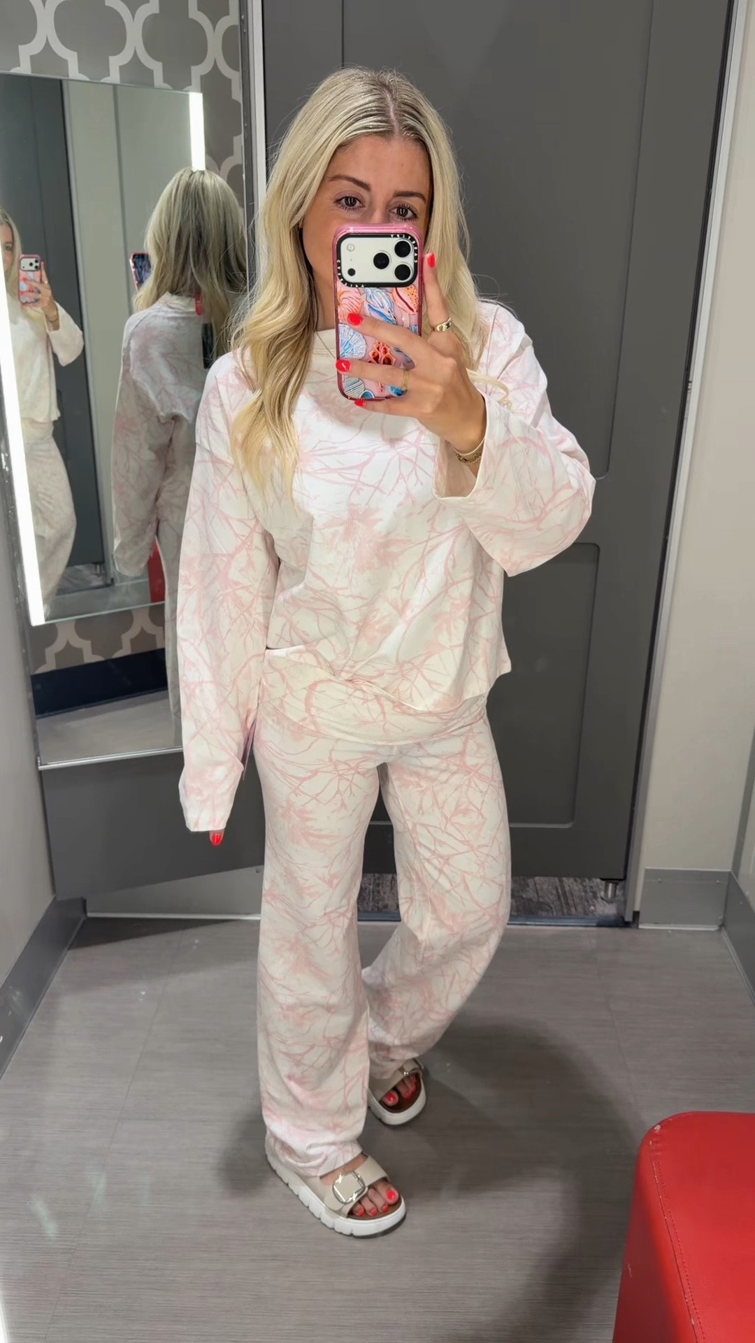 New pink camo set @Target 
Size xs
Sandals tts