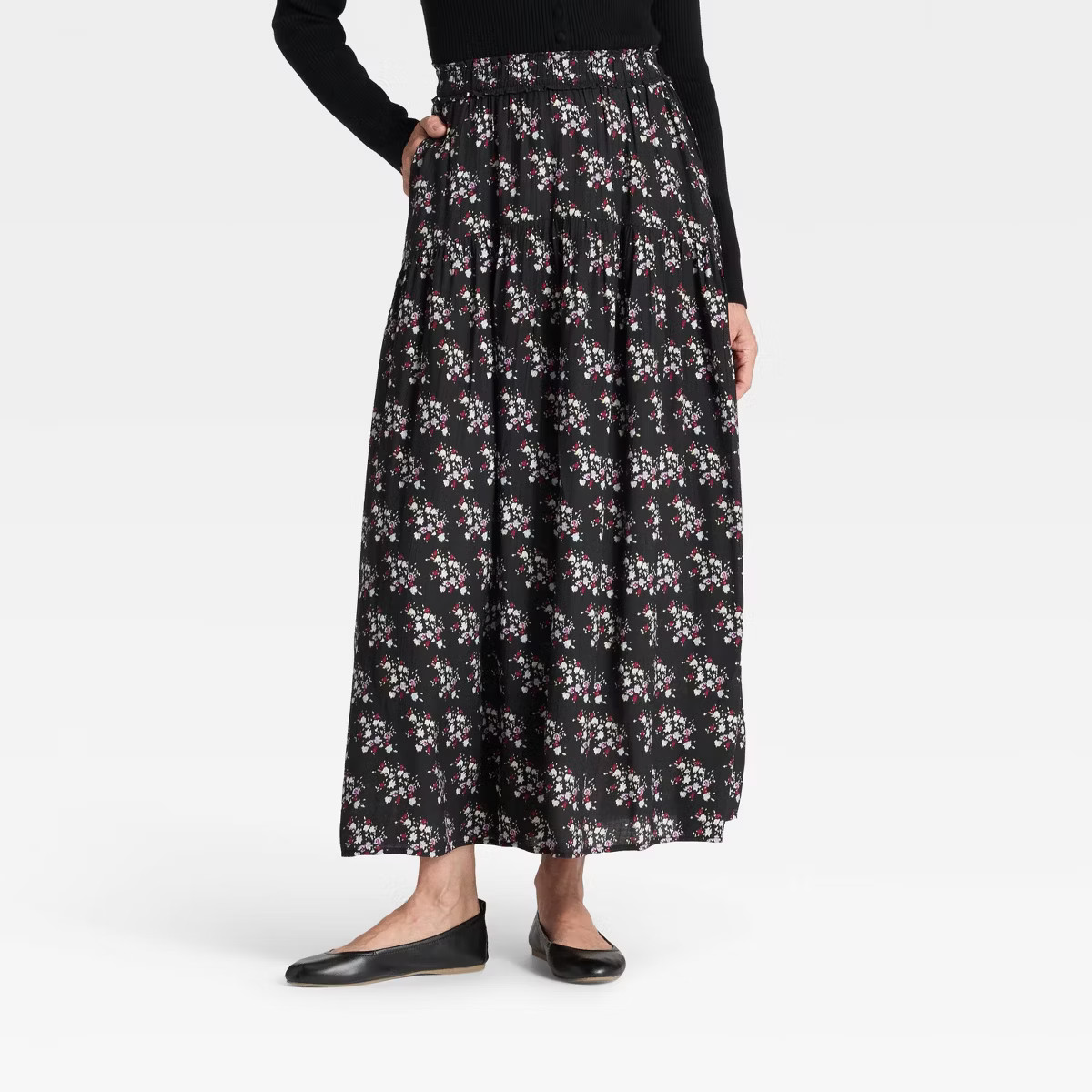 Women's Printed Maxi Skirt - Universal Thread™ Black | Target