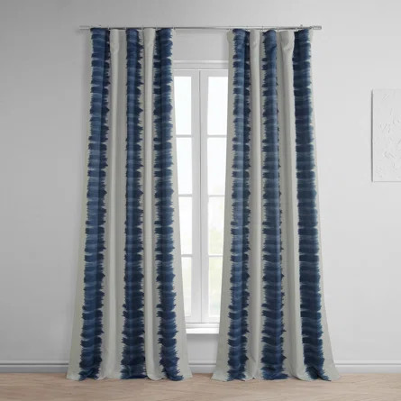 Trule Camarillo Printed Flambe Wave Ikat Room Darkening Curtains - Single Panel Drapes | Wayfair | Wayfair North America