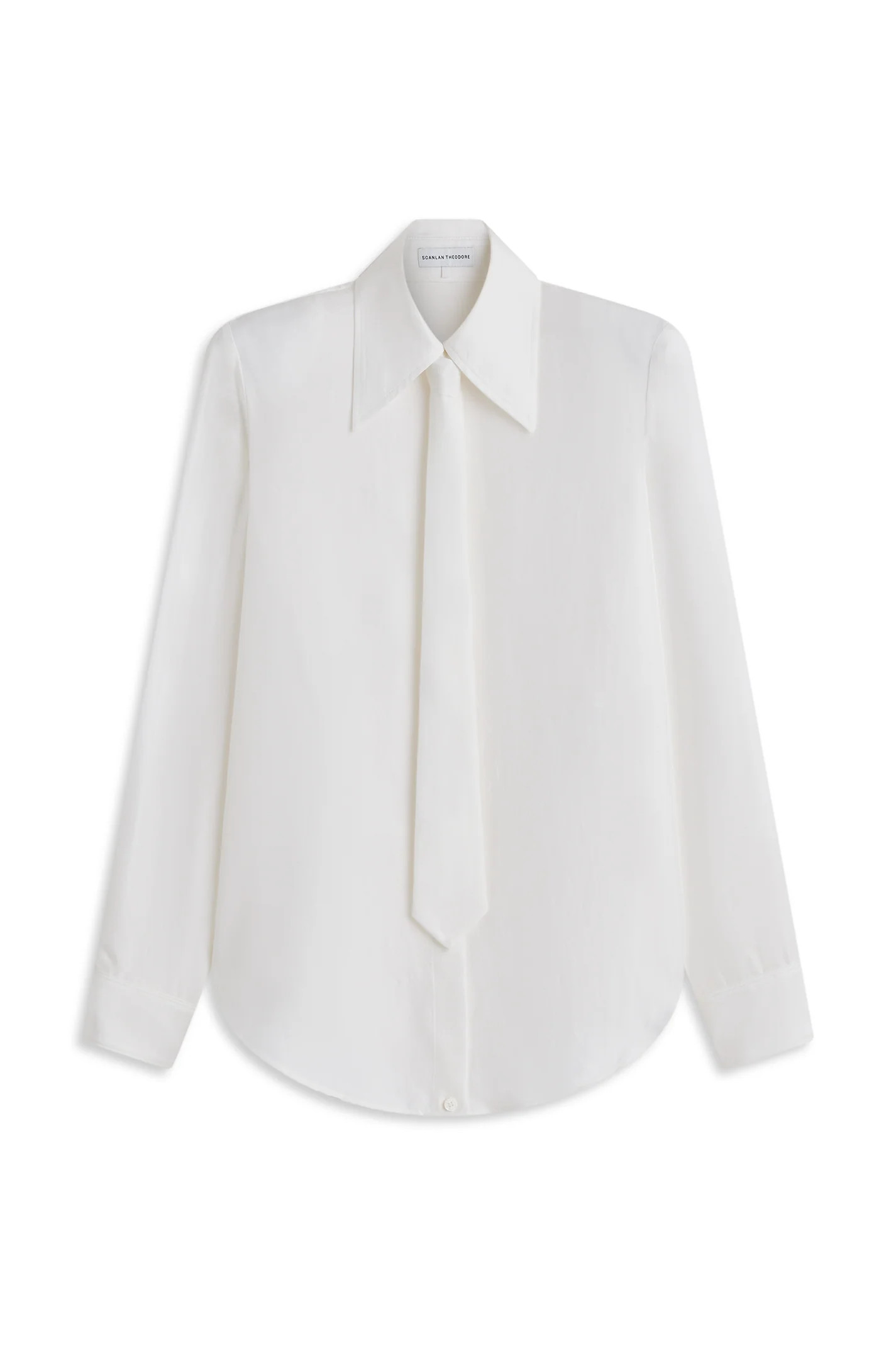 SILK TWILL TIE SHIRT - WHITE - Scanlan Theodore | Scanlan Theodore AU