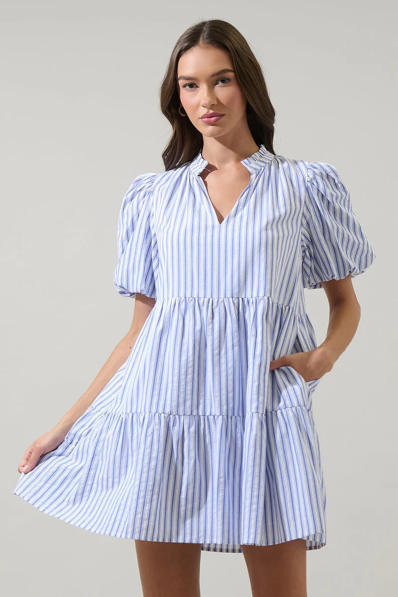 Audry Striped Jacey Babydoll Mini Dress | Sugarlips