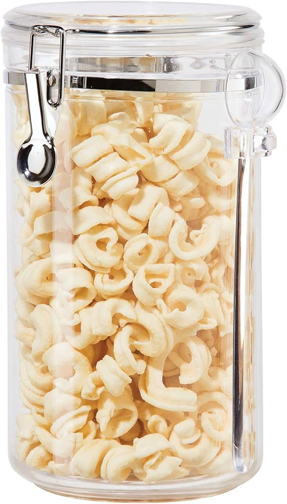 Oggi Clear Canister Airtight 72oz - Clamp Lid & Spoon - Airtight Food Storage Container, for Kitc... | Amazon (US)