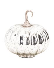9in Led Antique Finish Glass Pumpkin Decor | Marshalls