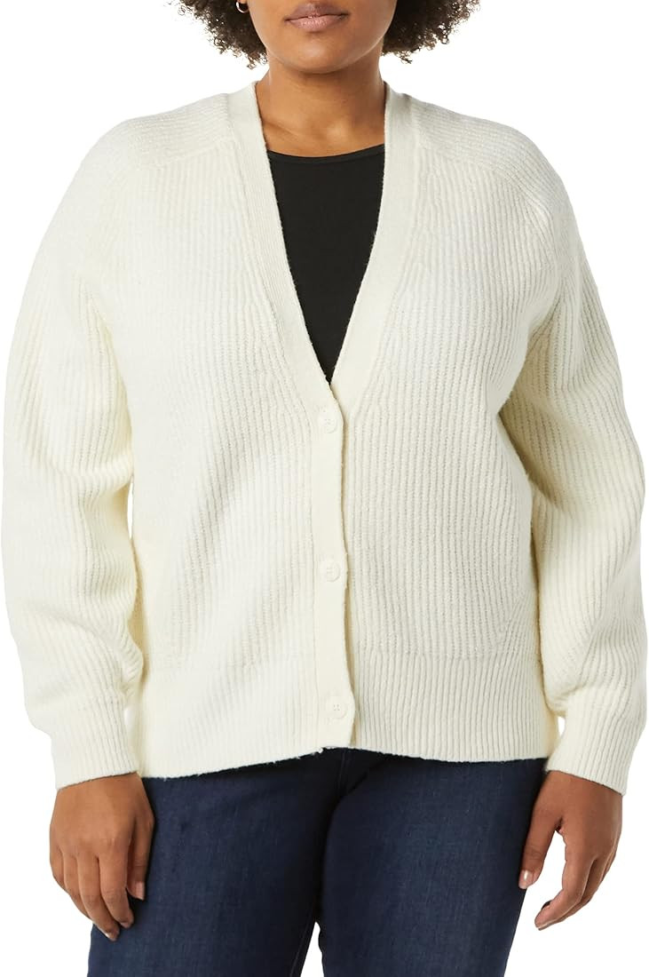 Amazon Essentials Women's Soft Touch Ribbed Blouson Cardigan | Amazon (US)
