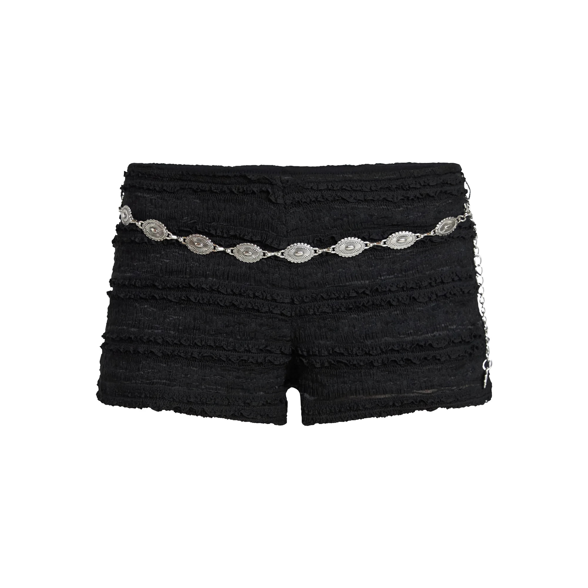 No Boundaries' Belted Ruffle Bloomer Shorts, 2.5" Inseam, Women's XXS-XXL - Walmart.com | Walmart (US)