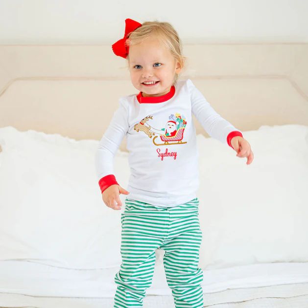 Rudolph & Santa's Sleigh Pajamas | Classic Whimsy