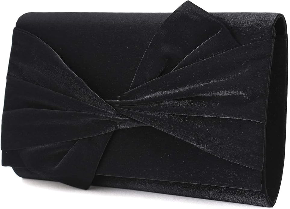 Satin Evening Bag Bow Flap Clutch Purse for Women Formal Party/Prom/Wedding… | Amazon (US)