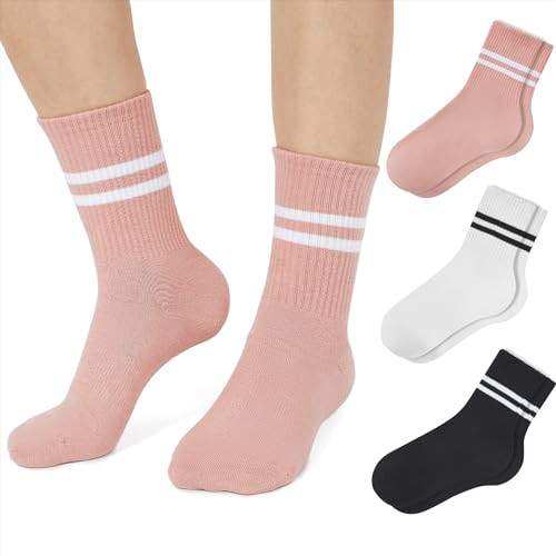 American Trends Womens Striped Socks Retro Crew Socks Women Slouchy Athletic Calf Tube Socks | Amazon (US)