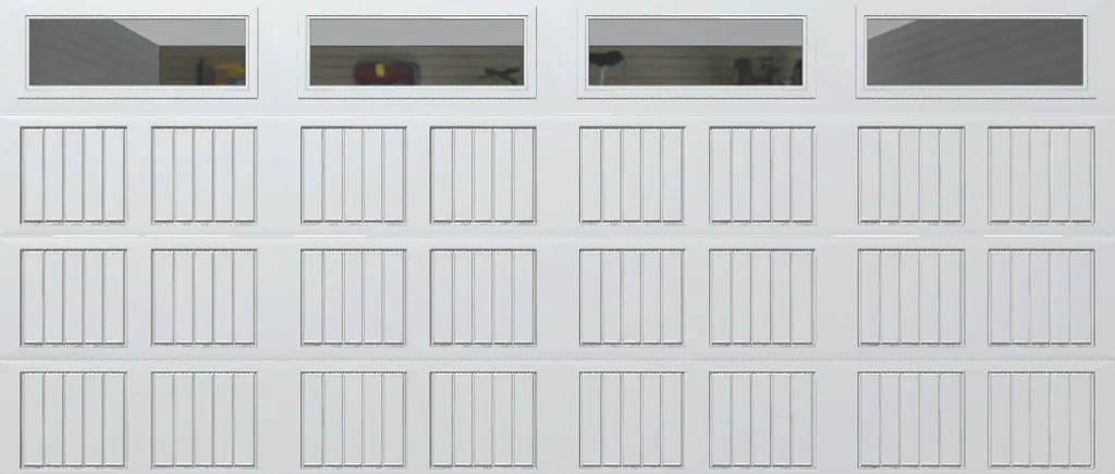 Wayne Dalton Classic Steel Model 8500 16-ft x 7-ft 16.22 R-Value Insulated White Double Garage Door with Windows one_size | 8500SNMAWHCLRIII167 | Lowe's