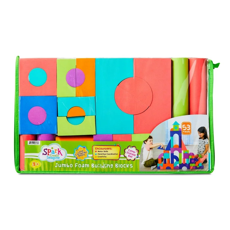 Spark.Create.Imagine Jumbo Foam Building Blocks, 53 Pieces for Ages 3+ | Walmart (US)