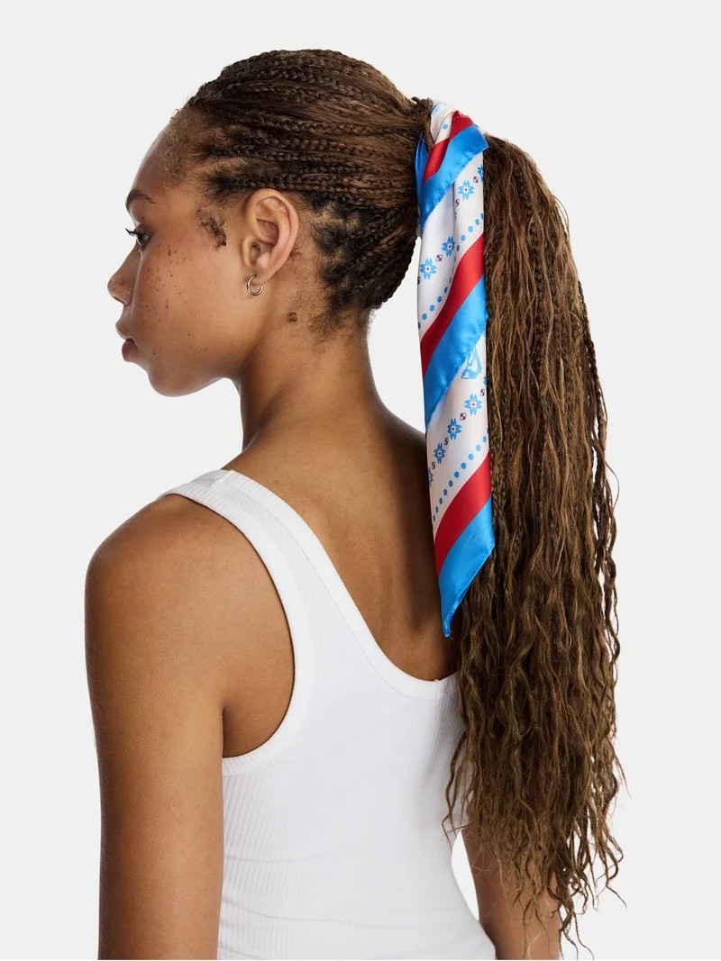 No Boundaries Women's Americana Print Square Scarf | Walmart (US)