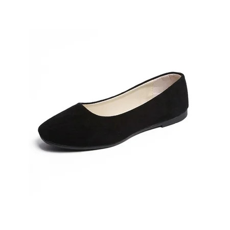 Avamo Ladies Walking Shoe Slip On Flats Comfort Casual Shoes Women Moccasins Women s Soft Sole Squar | Walmart (US)