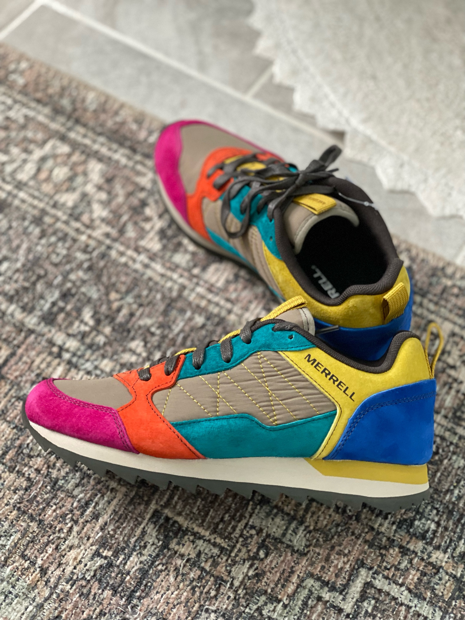 Cutes multicolored Merrell hiking tennis shoes, under $100
True to size
Womens shoes, fall style, fall fashion, running shoes 

#LTKunder100 #LTKshoecrush #LTKfit