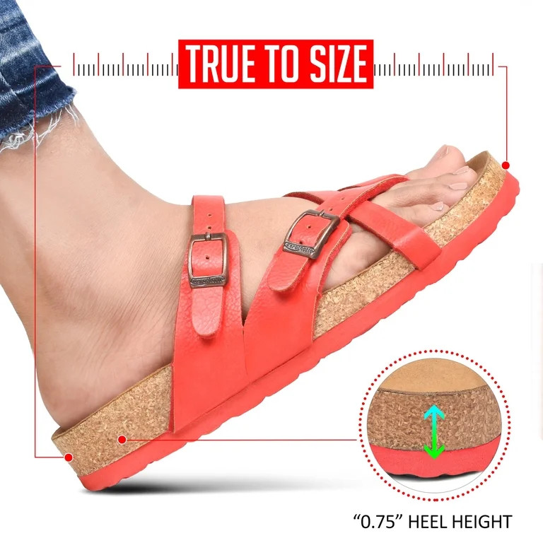 Aerothotic Women's Celestis Soft Footbed Strappy Slide Sandals | Walmart (US)