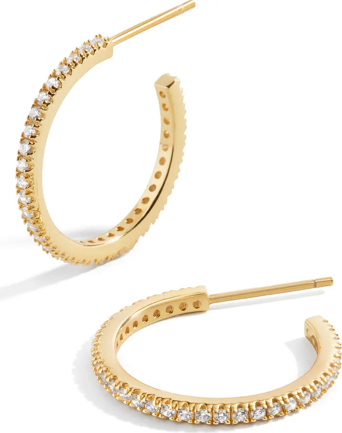 BaubleBar Giselle Small Pavé Huggie Hoop Earrings | Nordstrom | Nordstrom