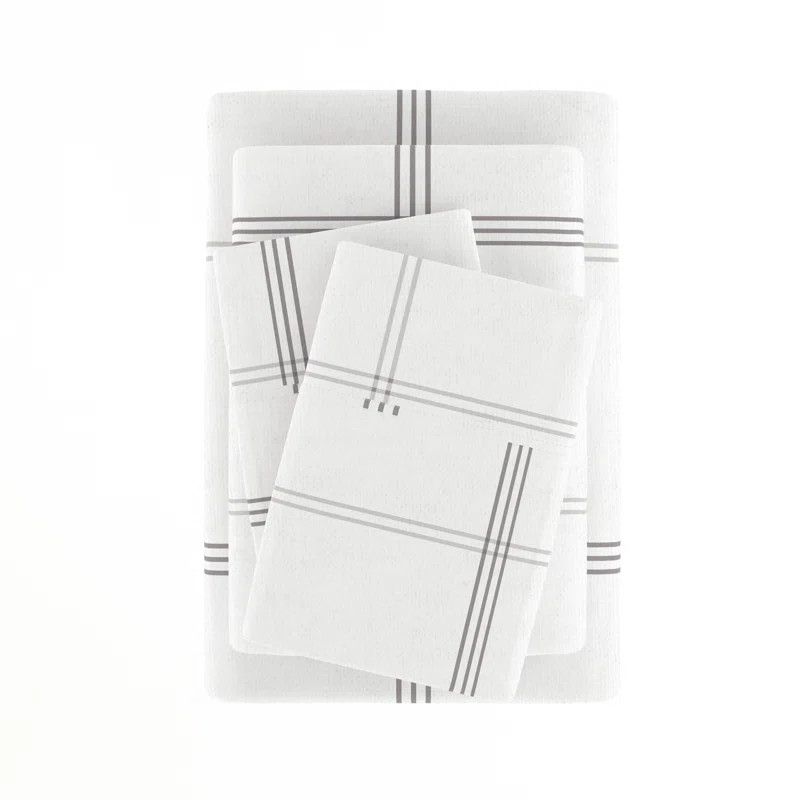 Angelica Plaid 100% Cotton Checkered Pattern Flannel Sheet Set | Wayfair North America