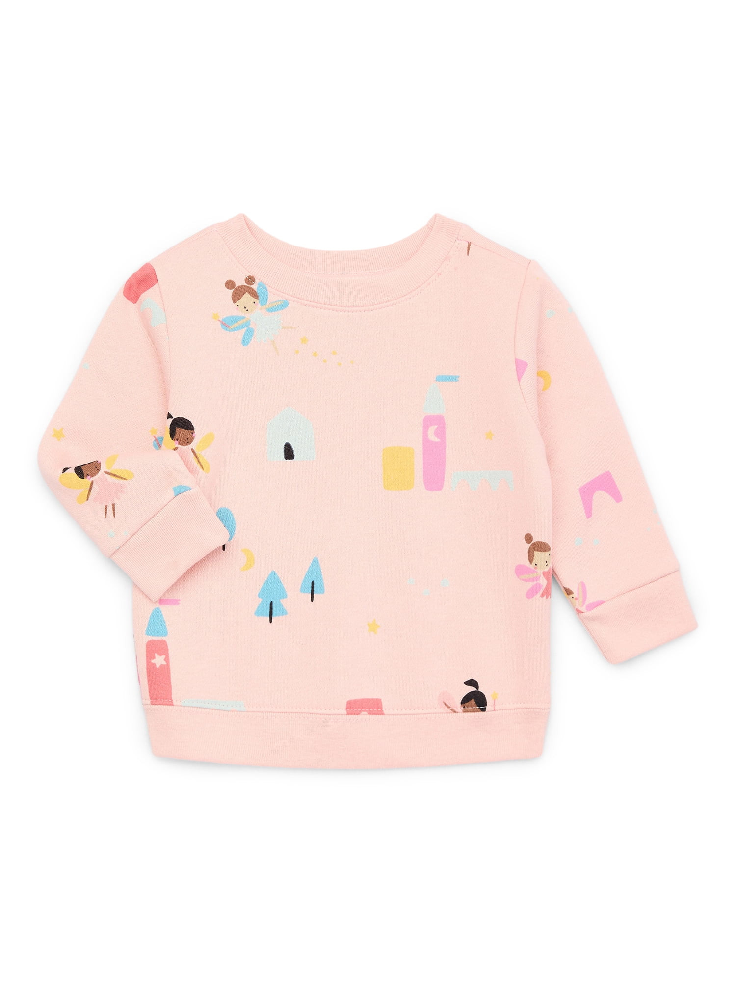Garanimals Baby Girl Print Fleece Sweatshirt, Sizes 6-24 Months - Walmart.com | Walmart (US)