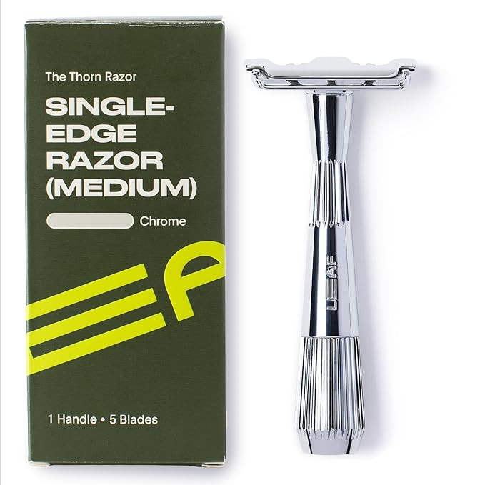 Leaf Thorn Razor by Leaf Shave, All-Metal Single Blade Razor for Men and Women, Fixed Head with M... | Amazon (US)
