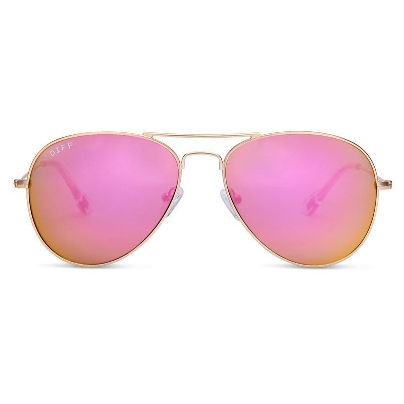 CRUZ - MATTE GOLD + PINK MIRROR | DIFF Eyewear