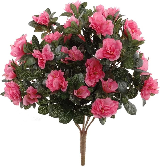 18-Inch Azalea Bush - Artificial Lifelike Flowering Plant for Indoor/Outdoor Décor - Vibrant and... | Amazon (US)