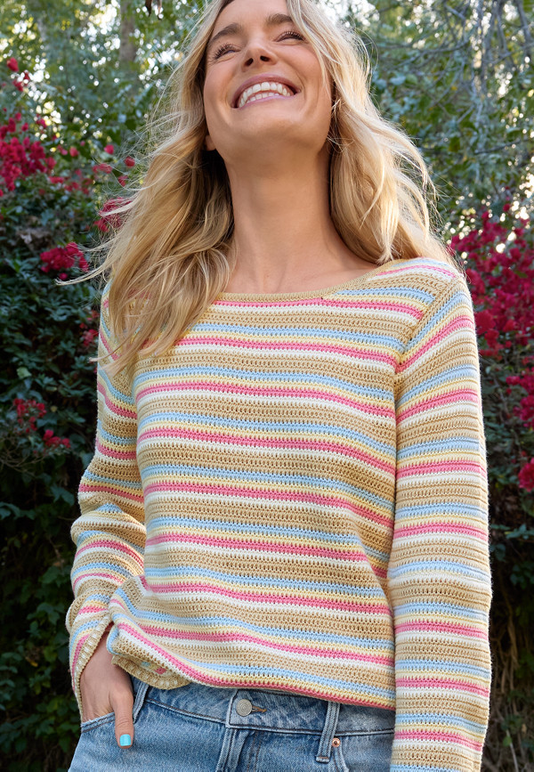 Multicolor Striped Bell Sleeve Sweater | Maurices