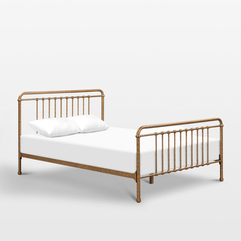 Namesake Winston Vintage Gold Iron Full Kids Bed | Crate & Barrel