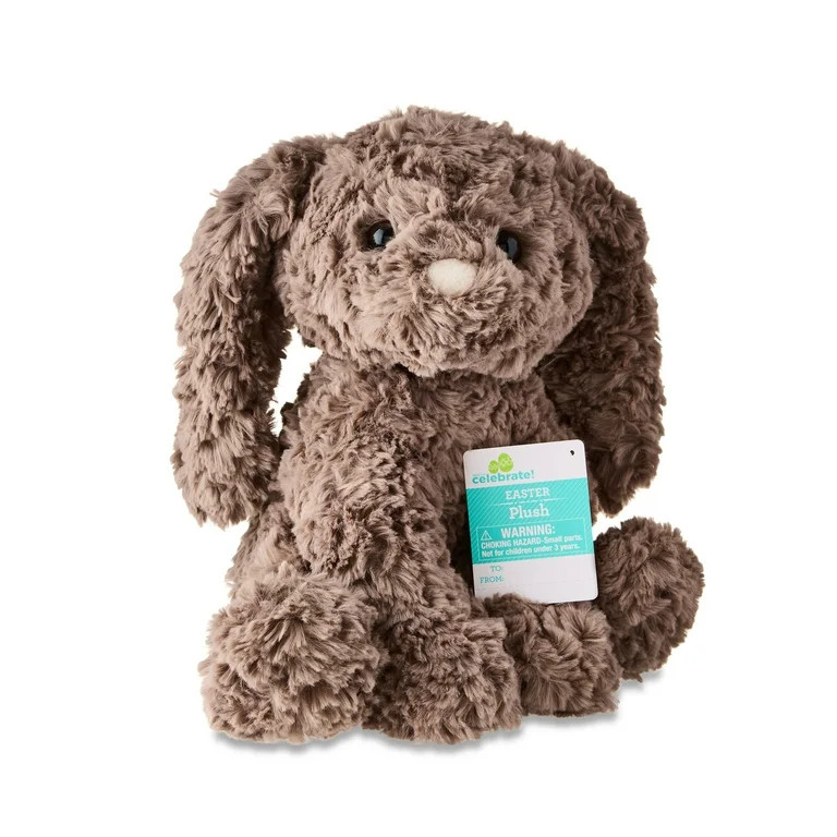 Easter Medium Brown Curly Bunny Plush, 10 in, by Way To Celebrate | Walmart (US)