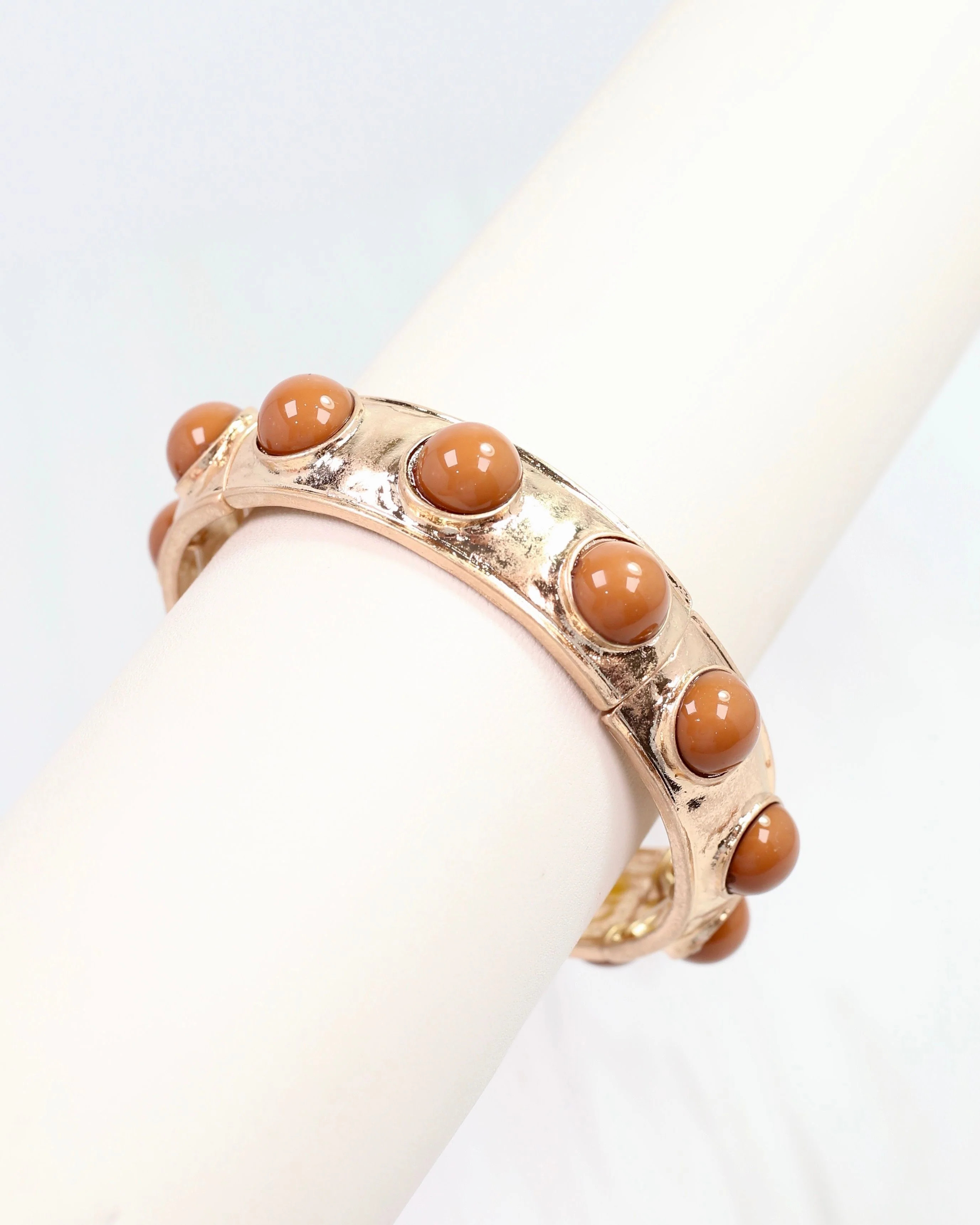 Reagan Stretch Bracelet Taupe | Caroline Hill