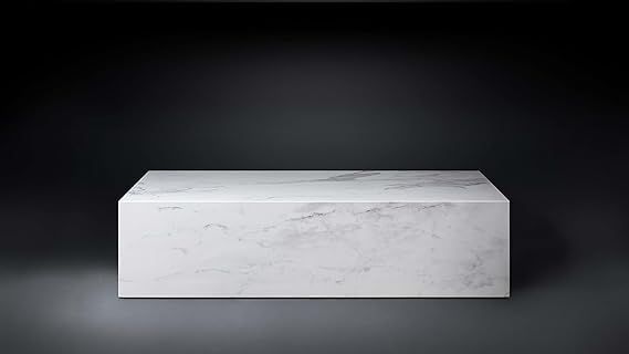 Modern Marble Coffee Table Hand-Crafted in Italy Mid-Century Style, White | Amazon (US)