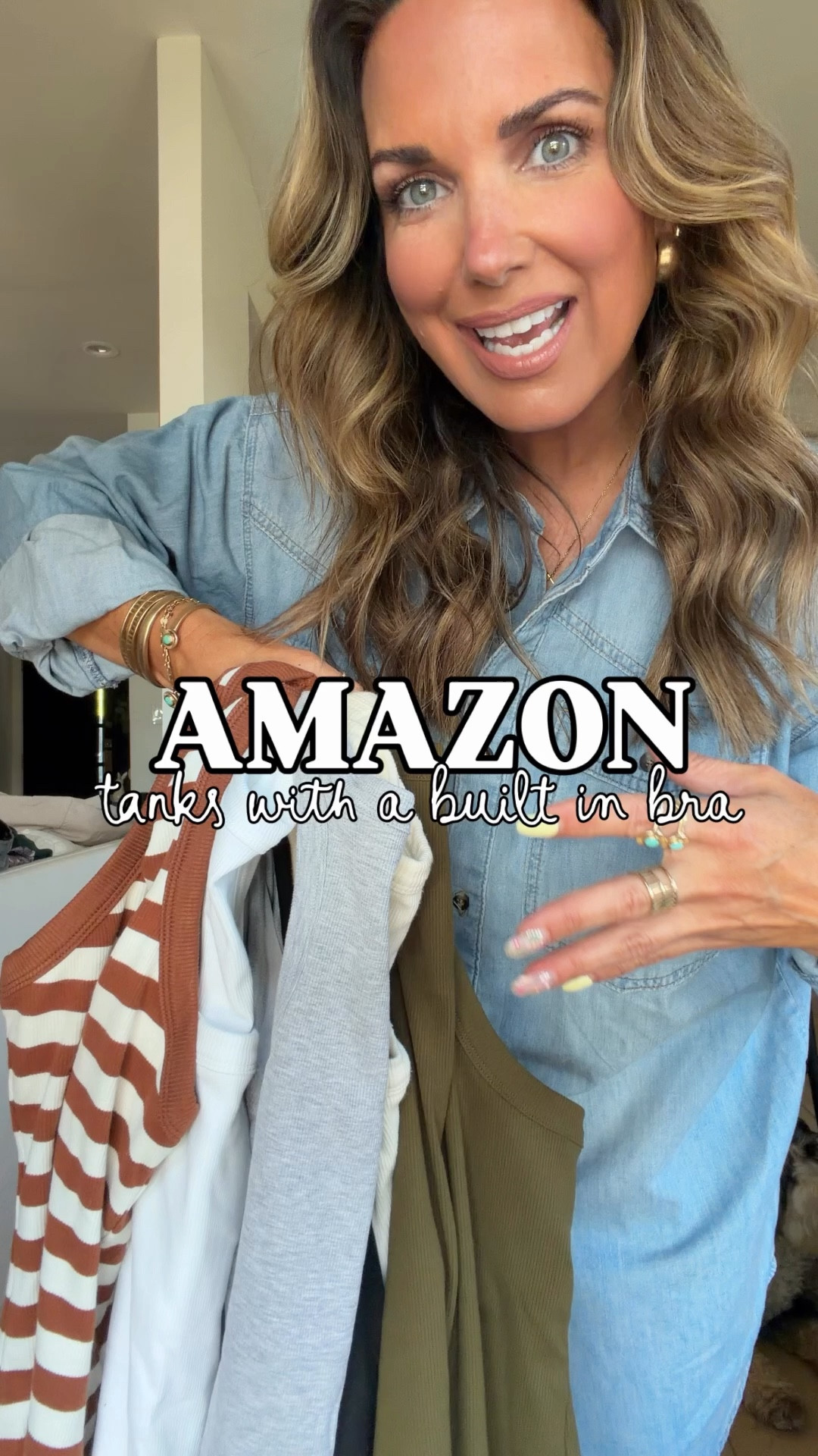 Amazon tanks with a built in bra that are a must!!! Wore this so much last summer. They are currently on SALE!!! Under $20!! 
Wearing size medium in all three styles. 

#LTKPetite #LTKmomlife #LTKOver40