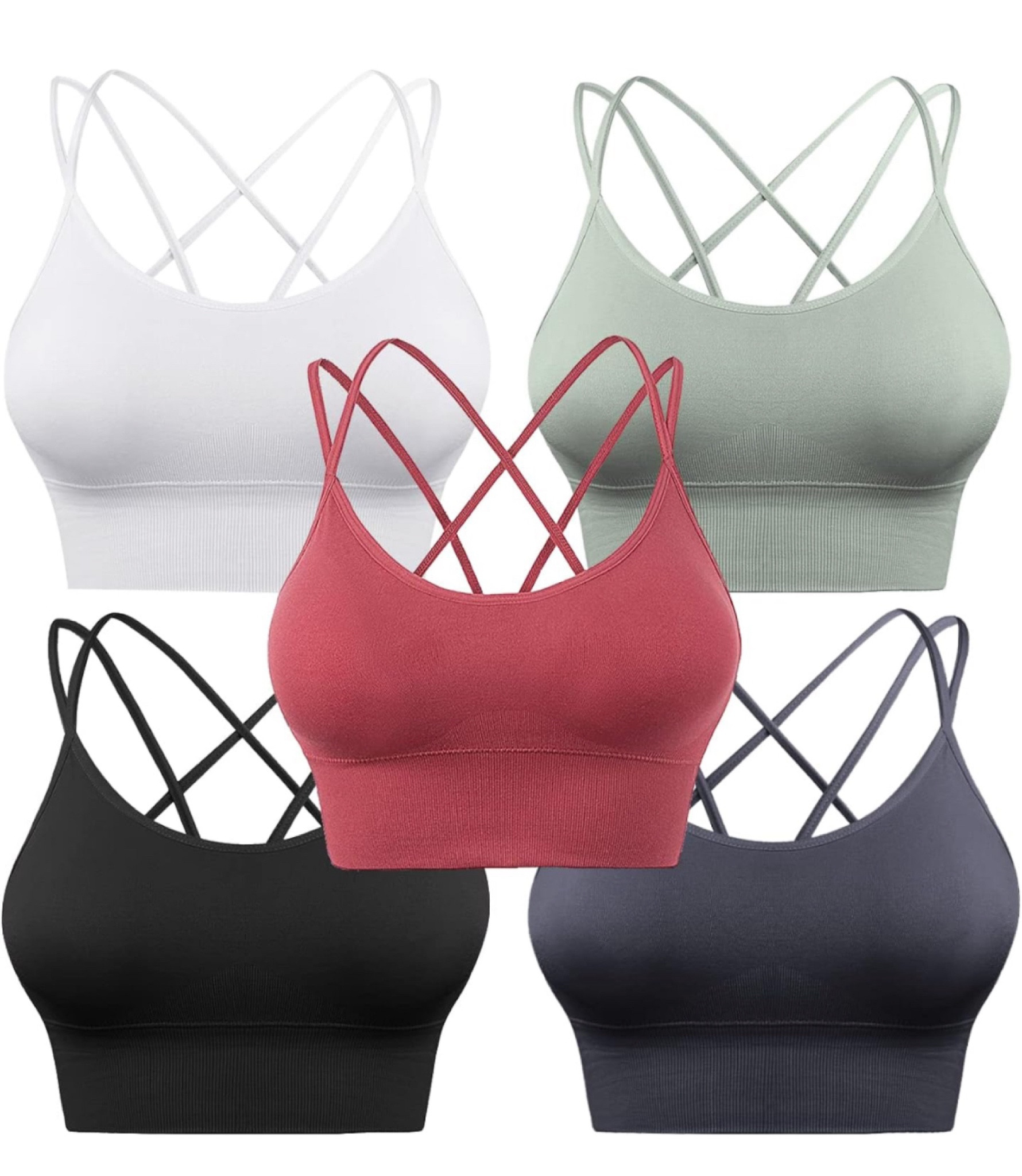 These are very comfortable and hold great. Can be worn to work out or to dress up. I love the straps in the back. Comes in fun colors and in a three or five pack. 

#LTKActive