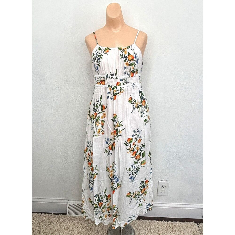 Womens Babydoll Maxi Dress Medium Smocked Fruit Floral Cottage Coquette Dainty | Poshmark