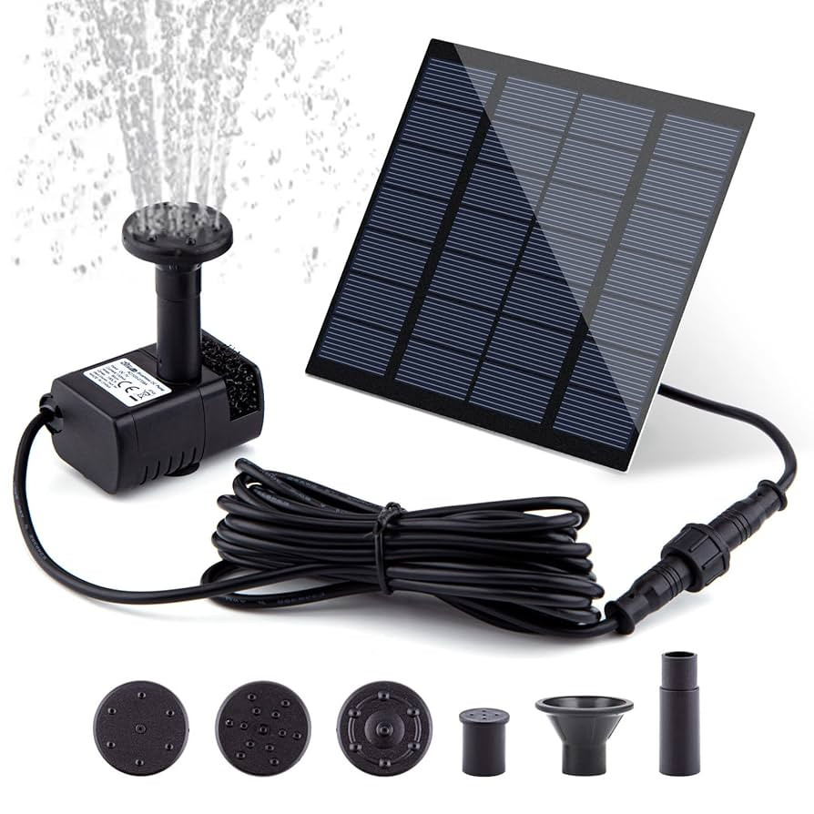 Solar Fountain Pump Kit with Separate Solar Panel, 1.8 W Upgraded Solar Water Pump with 3 M Long ... | Amazon (US)