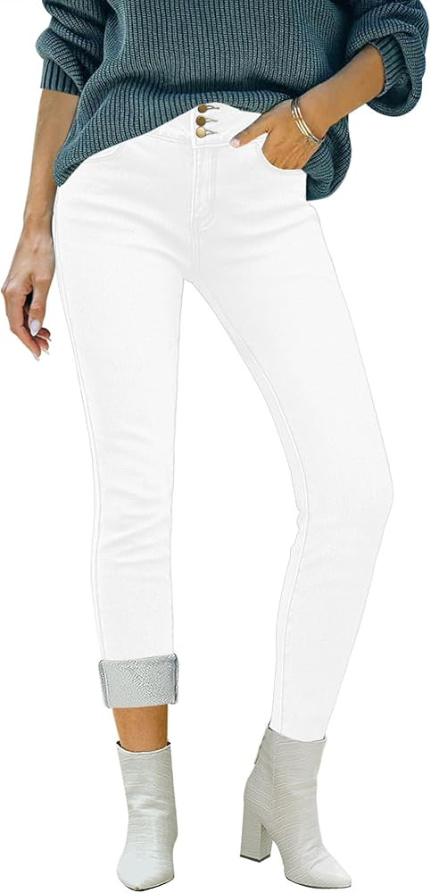 luvamia Women's Fleece Lined Jeans Winter Thermal Denim Jeggings Skinny High Waisted Stretch Warm... | Amazon (US)