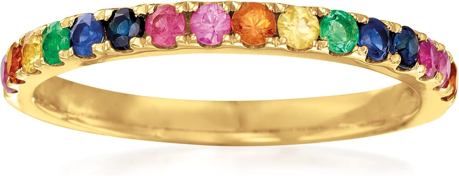 RS Pure by Ross-Simons 0.56 ct. t.w. Mixed Gemstone Ring in 14kt Yellow Gold | Amazon (US)