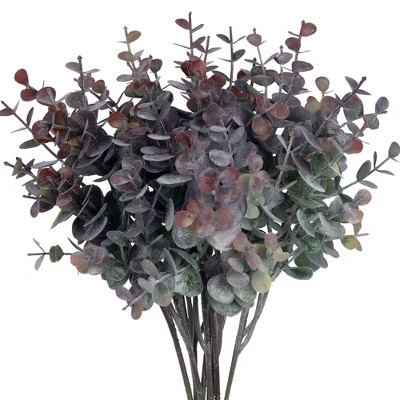 Unique Bargains Artificial Greenery Stems Floral Leaf for Wedding Centerpiece Decor 14.8" 12 Pcs Red | Target