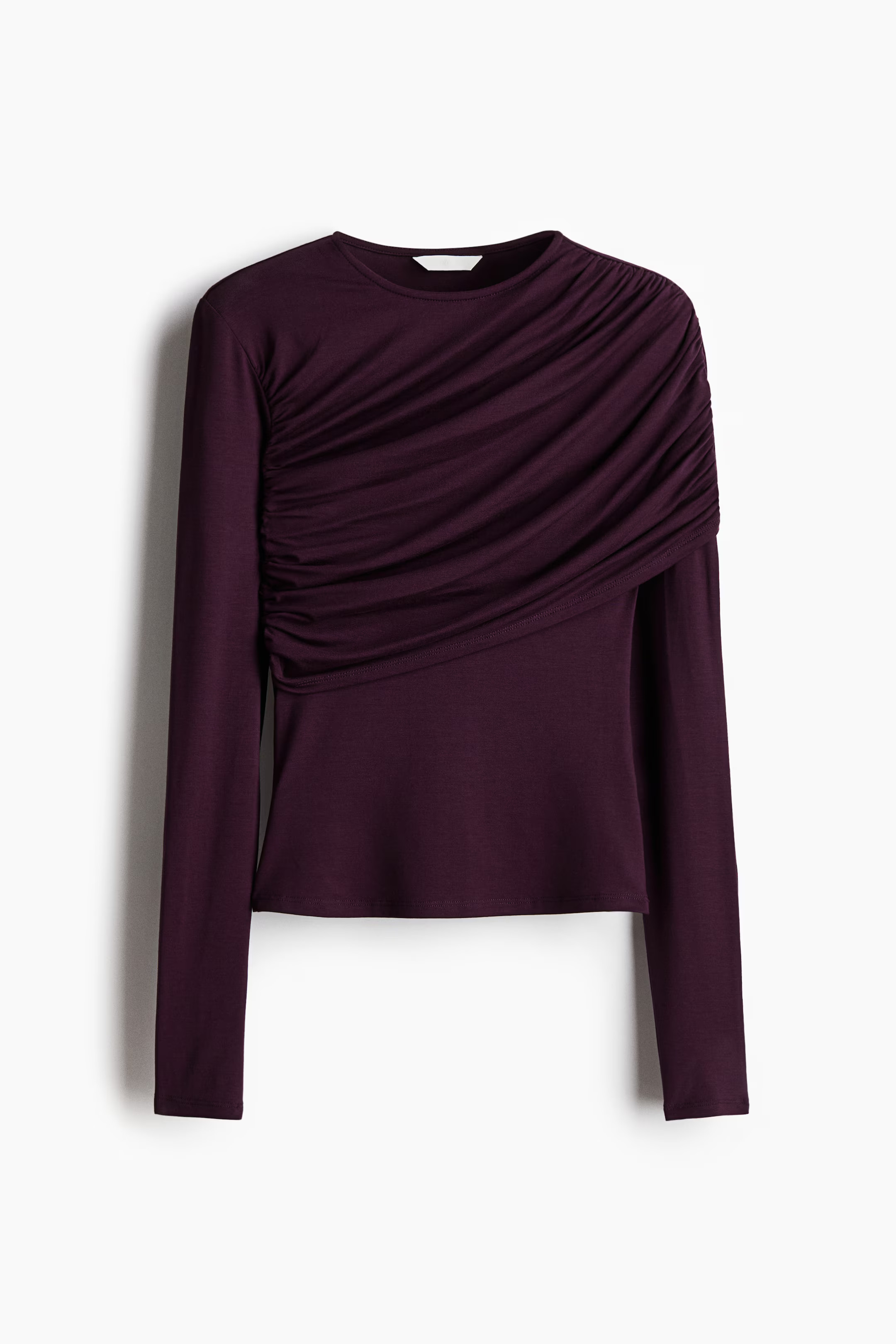 Draped Asymmetric Top - Dark purple - Ladies | H&M US | H&M (US + CA)