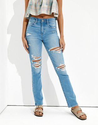 AE Ripped High-Waisted Skinny Kick Jean | American Eagle Outfitters (US & CA)