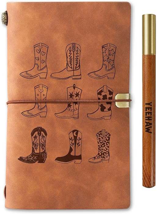 InnoBeta Western Gifts for Women men, Leather Journal Notebook with Pen and Pen clip 7.87 x 4.7 C... | Amazon (US)