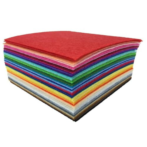 flic-flac 16PCS 8 x 12 inches (20 x 30cm) Assorted Color Felt Fabric Sheets Patchwork Sewing DIY Craft 1mm Thick | Amazon (US)