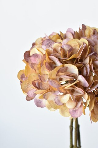 14" Faux Dried Hydrangea Bundle: Light Brown With Soft Purple | Michaels | Michaels Stores