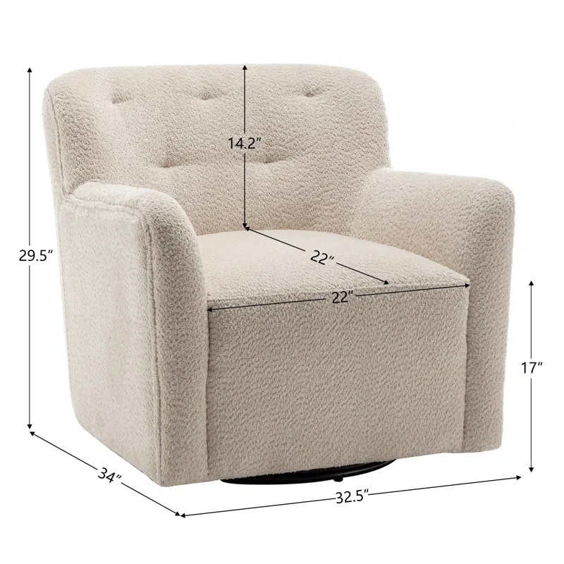 Bryell 32.5" Wide Chenille Upholstered Swivel Accent Armchair | Wayfair North America