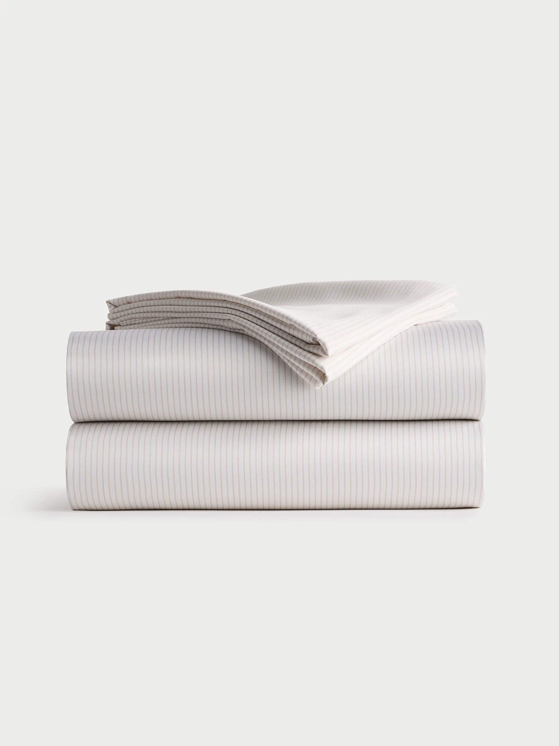 Bamboo Viscose Sheet Set in Driftwood Pinstripe (Size: California King) - Cozy Earth | Cozy Earth