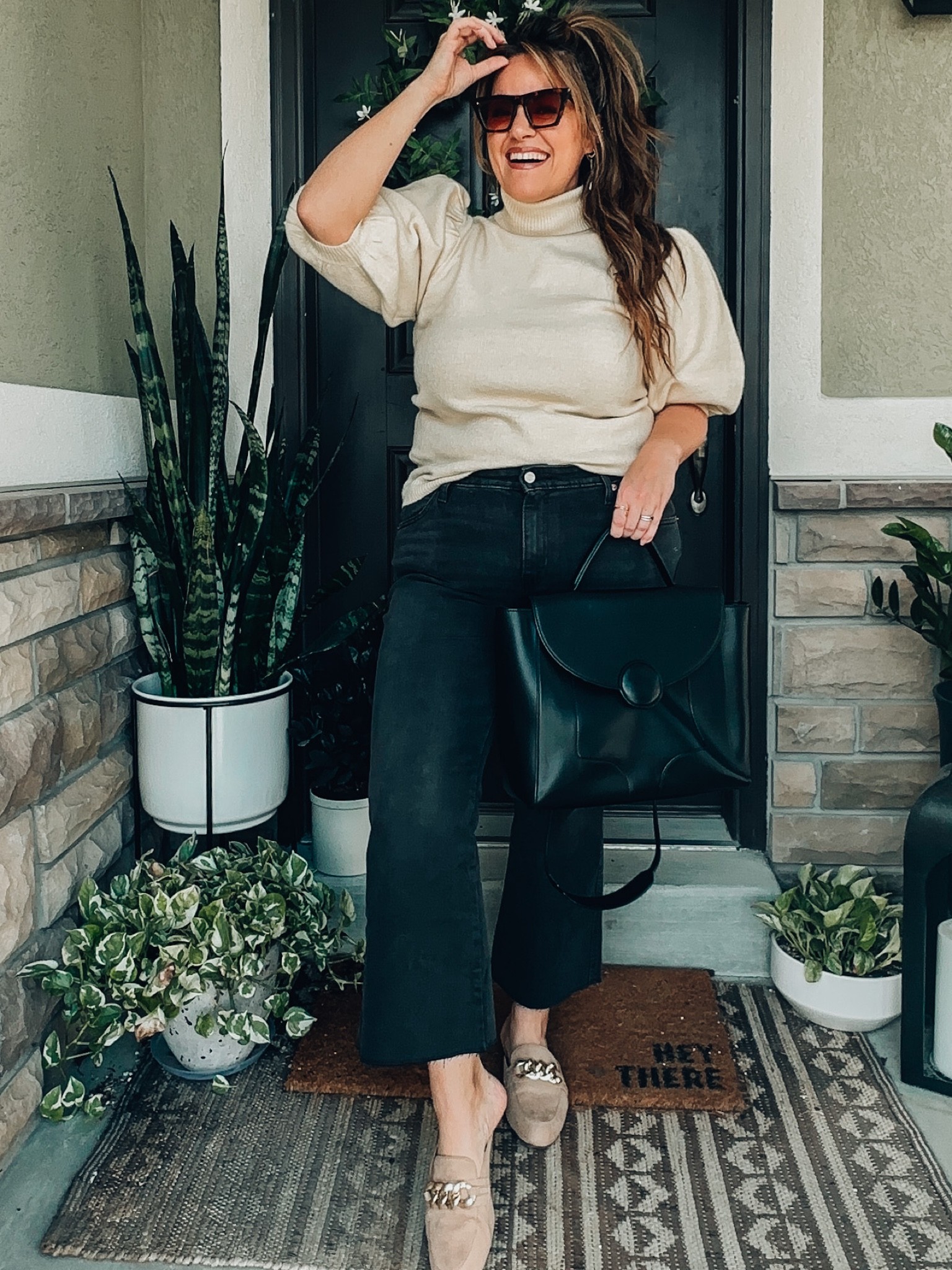Business casual work outfits for the week with @walmartfashion 
Midsize size 14 fall outfits 
•Outfit 1: turtle neck puff sleeve sweater xl, cropped straight leg black jeans size 14 (32), convertible tote bag, laptop bag , loafers tts 


#LTKcurves #LTKworkwear #LTKSeasonal