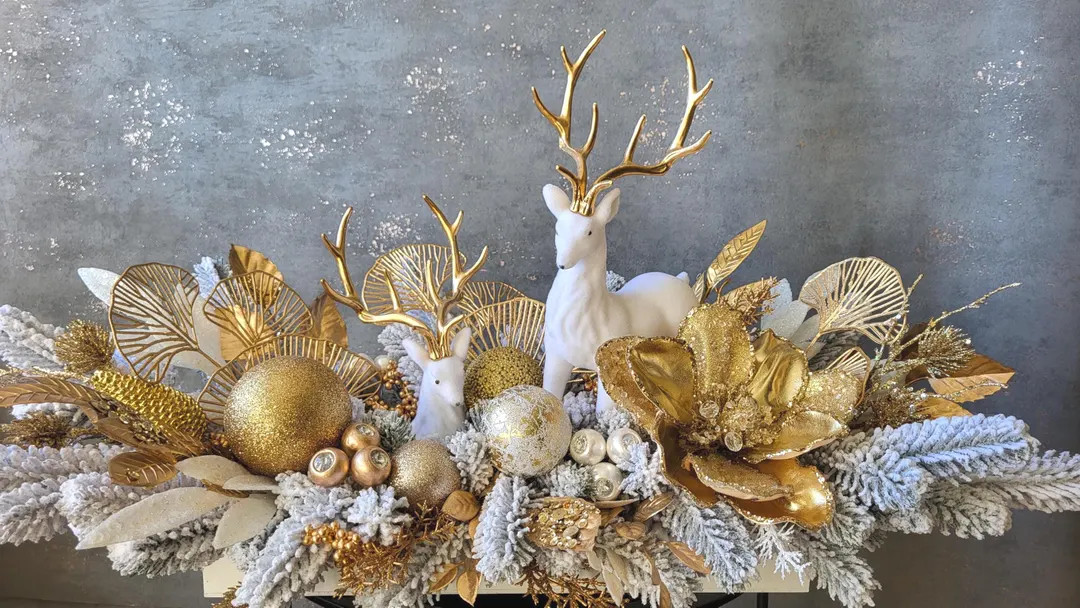 Large Luxury Christmas Centerpiece, 70 Cm, Christmas Arrangement, Winter Centerpiece, Winter Home... | Etsy (US)