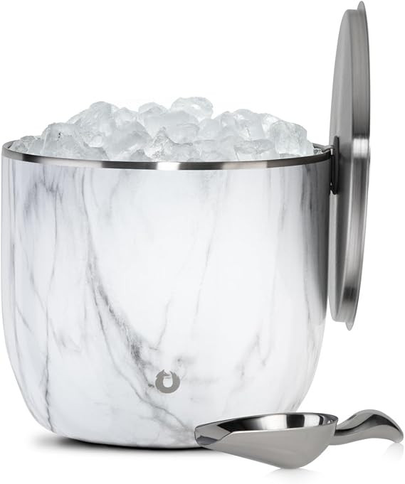 SNOWFOX XL Premium Vacuum Insulated Double Wall Stainless Steel Ice Bucket with Lid/Scoop, Bar Ac... | Amazon (US)