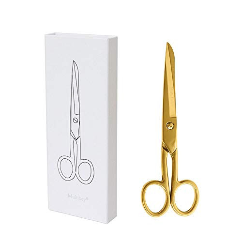 MultiBey Gold Scissors 7" Tailor Fabric Paper Cutting Tools Craft Scissors Shears Heavy Duty Copper Straight Recycled Home Office Scissors Cutter | Amazon (US)