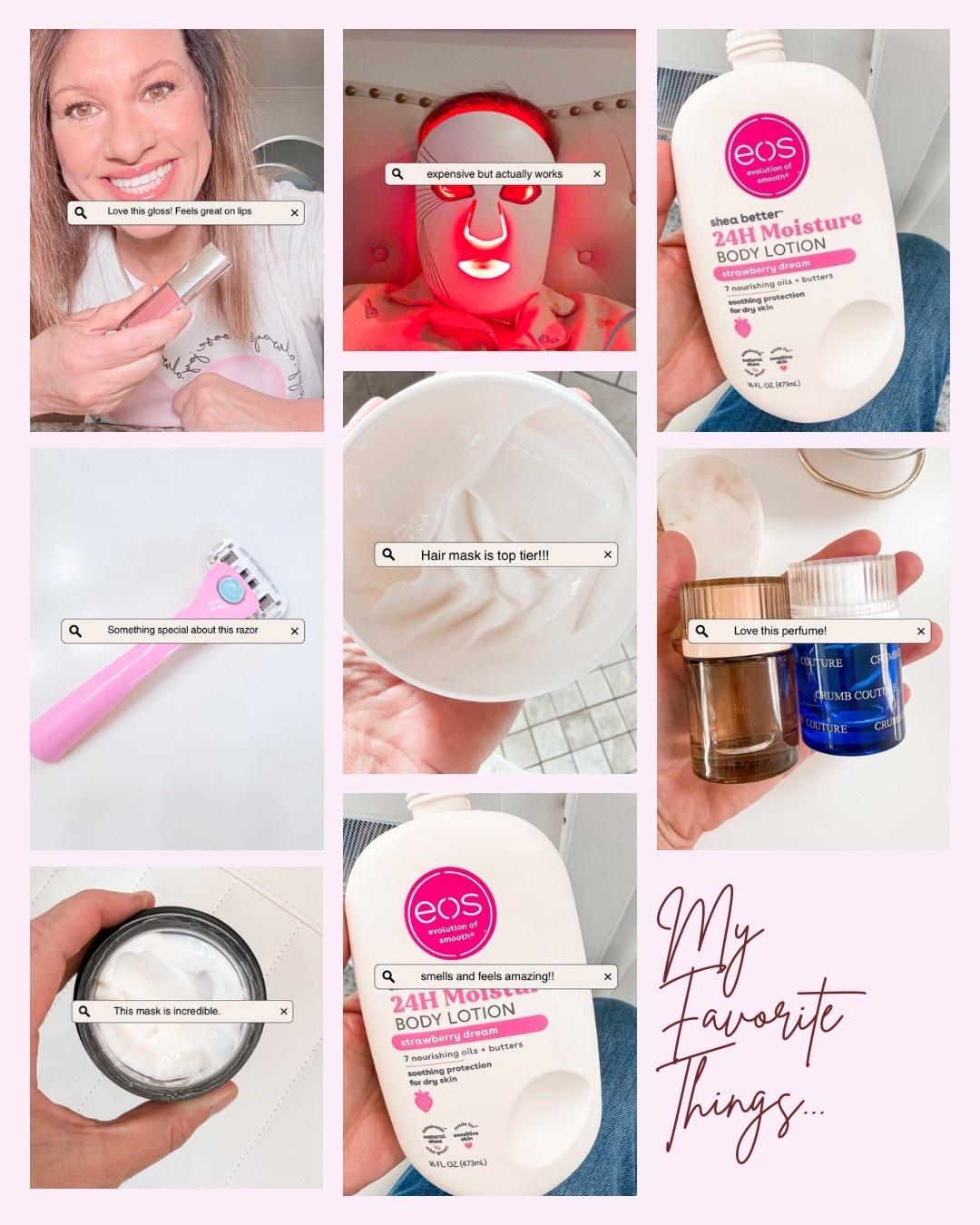 Some of my favorite things this year! 
Lipgloss shade: 601(worth it)


#dimebeauty #billierazor #currentbody #snif #oleplex 

#LTKselfcare #LTKgrwm #LTKValentine