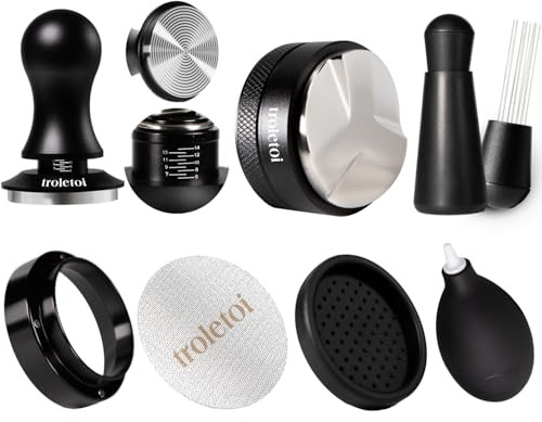 7 PCS Espresso Accessories Kit: 53.3mm Espresso Tamper, Coffee Distributor, Puck Screen, Dosing F... | Amazon (US)