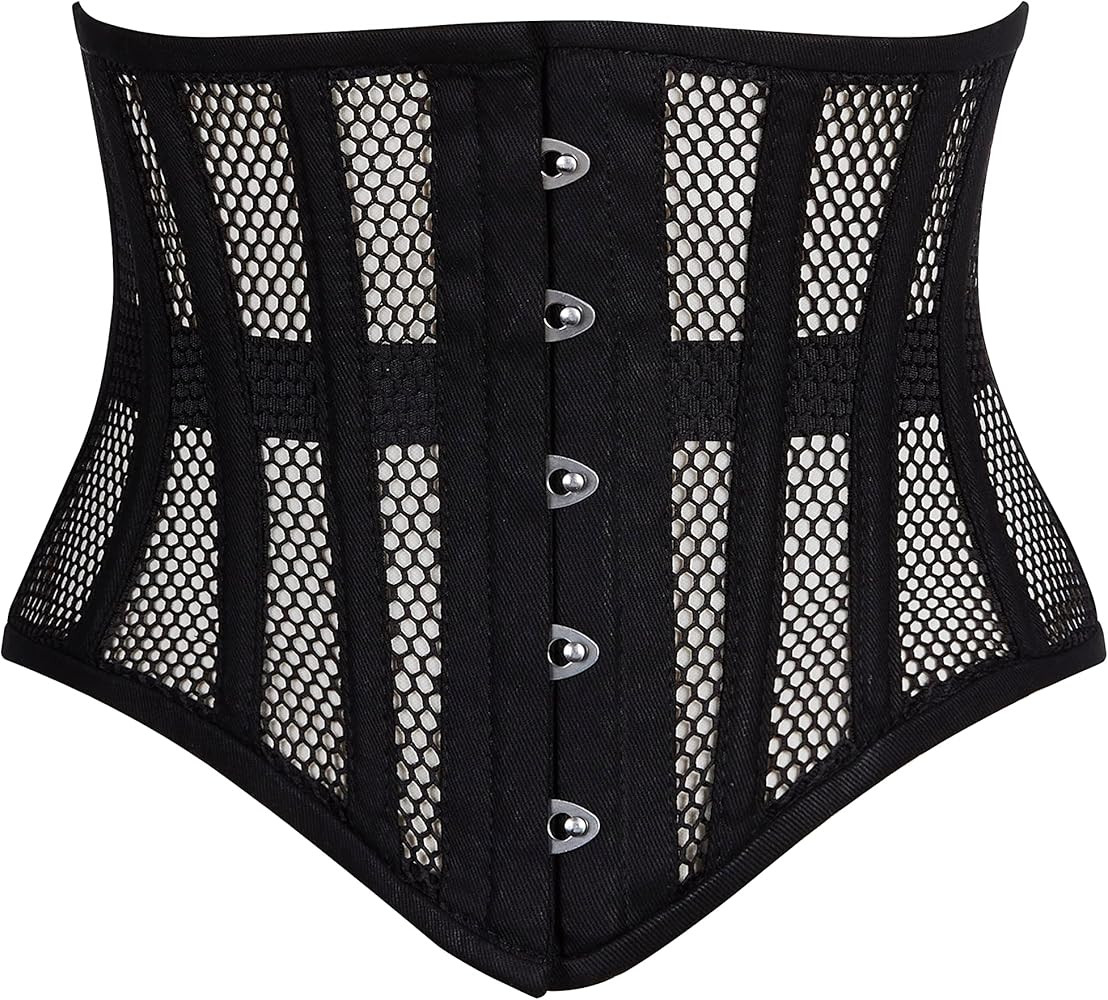 Heavy Duty Underbust Steel Boned Waist Trainer Cincnher Womens Waspie Mesh Corset | Amazon (US)